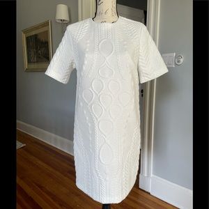 Zara white textured dress